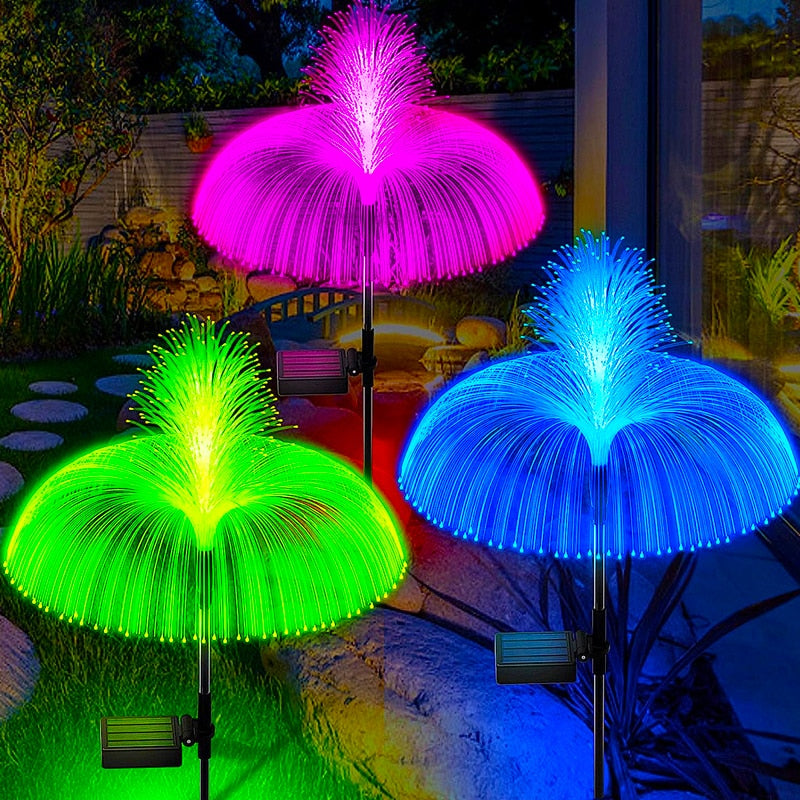 Outdoor Sunproof Windproof Snowproof LED Solar Jellyfish Flower Lamp