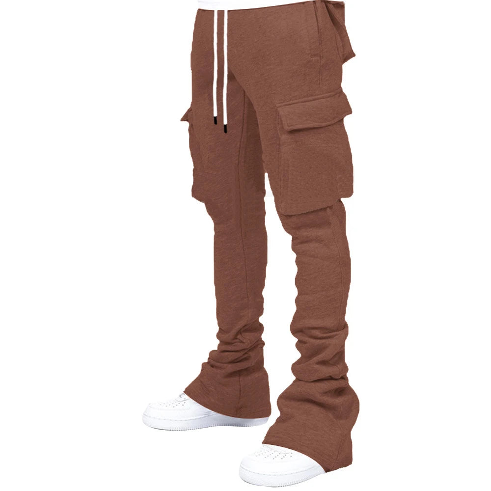 Men's Fleece Flare Cargo Stylish Pants