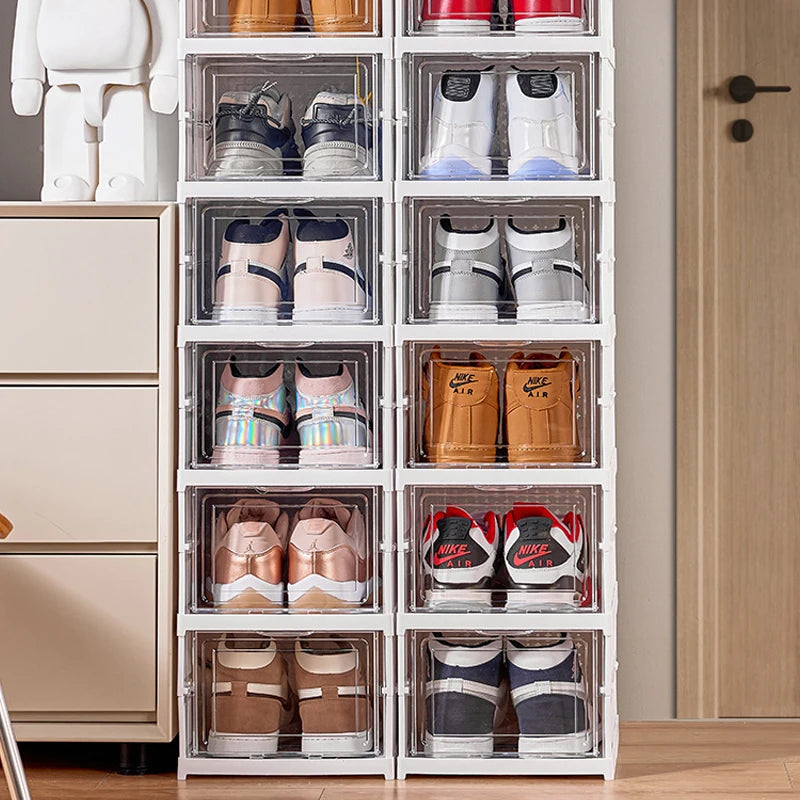 Foldable Transparent Stackable Shoe Organizer