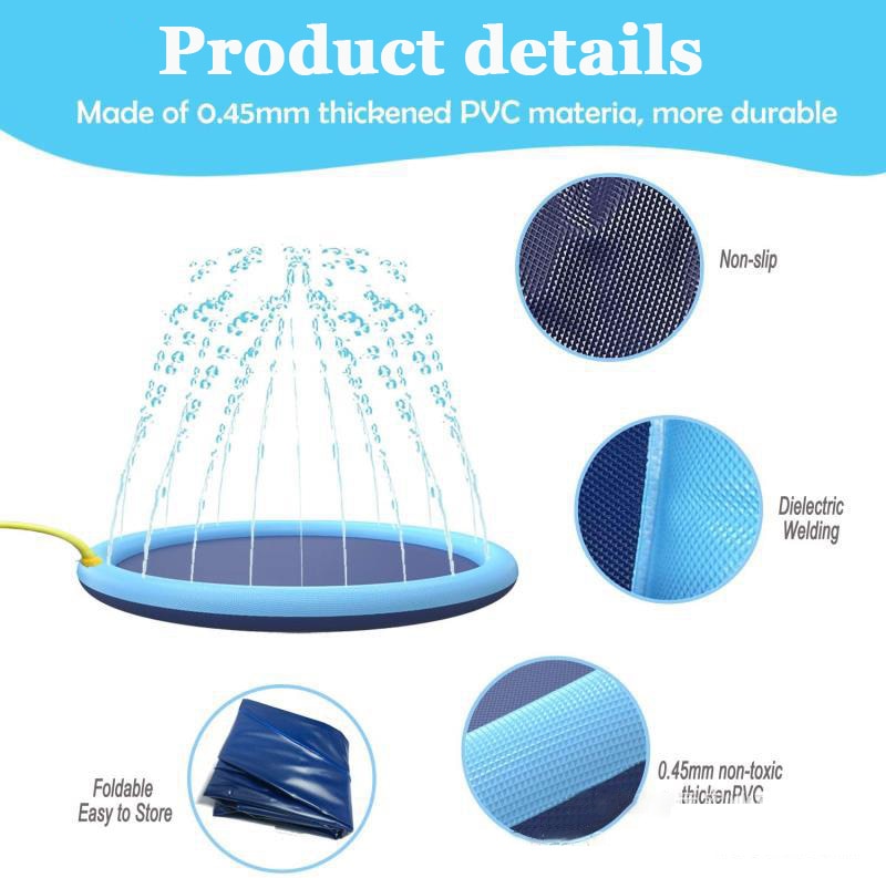 Foldable Pet Sprinkler Cooling  Pad Including Dog Bath Towel