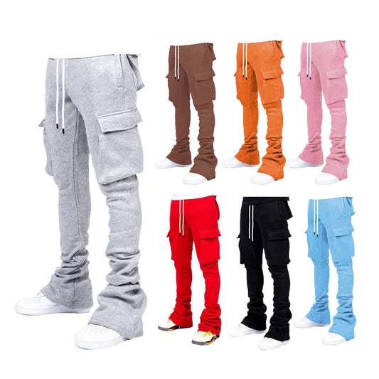 Men's Fleece Flare Cargo Stylish Pants