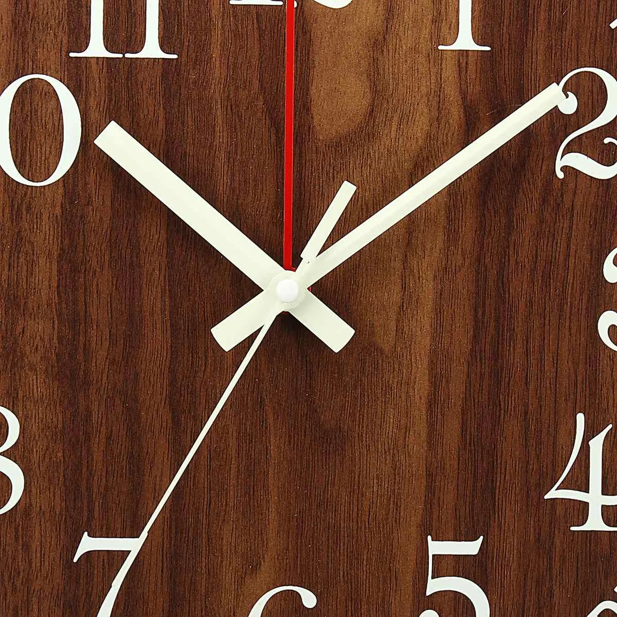 12 Inch Wooden Modern Luminous Wall Clock