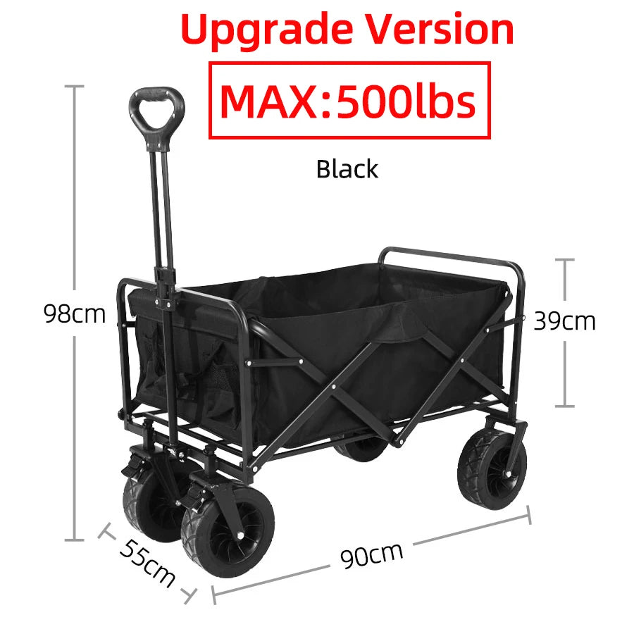 Heavy-Duty Collapsible Beach Wagon – Folding Utility Cart for Easy Transport