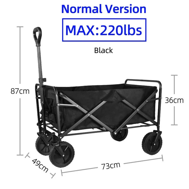Heavy-Duty Collapsible Beach Wagon – Folding Utility Cart for Easy Transport