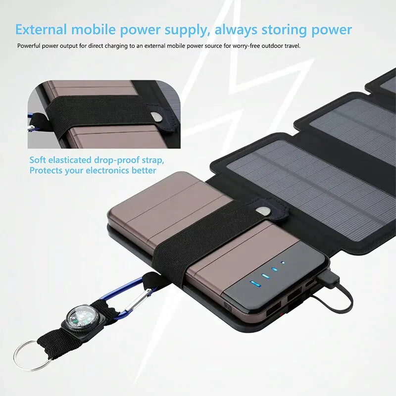 Outdoor Multifunctional Portable Solar Charging Panel 5V 1A USB Output Device Camping Tool High Power Output