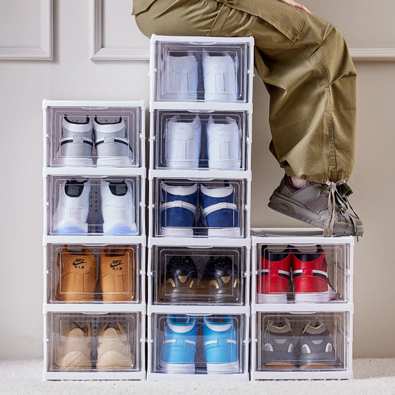 Foldable Transparent Stackable Shoe Organizer