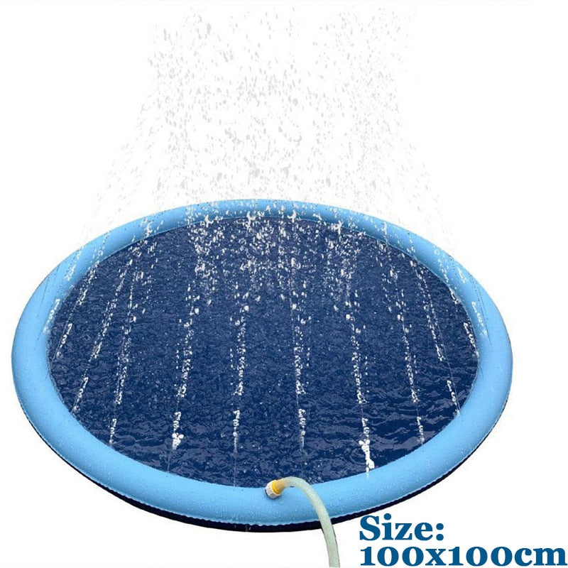 Foldable Pet Sprinkler Cooling  Pad Including Dog Bath Towel