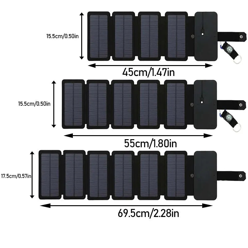 Outdoor Multifunctional Portable Solar Charging Panel 5V 1A USB Output Device Camping Tool High Power Output