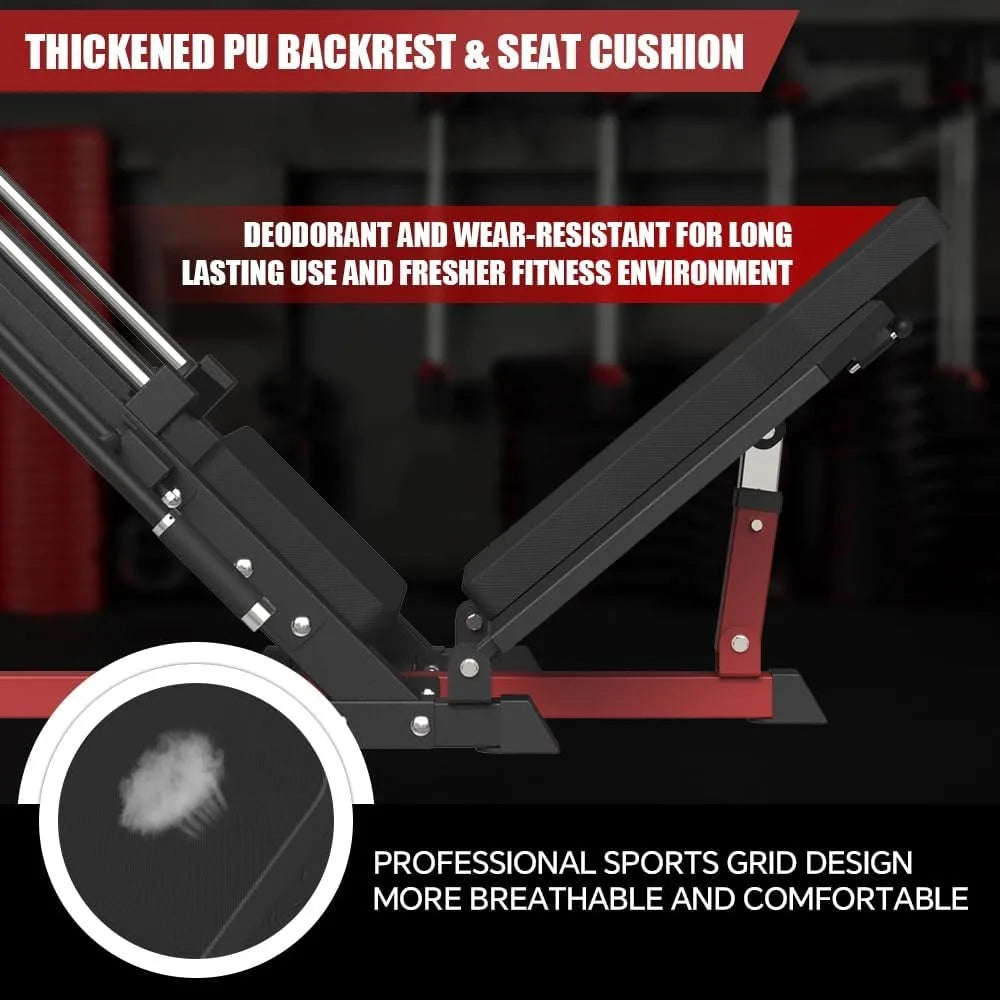 Leg Press  45-Degree Hack Squat Machine Combo, With Linear Bearing