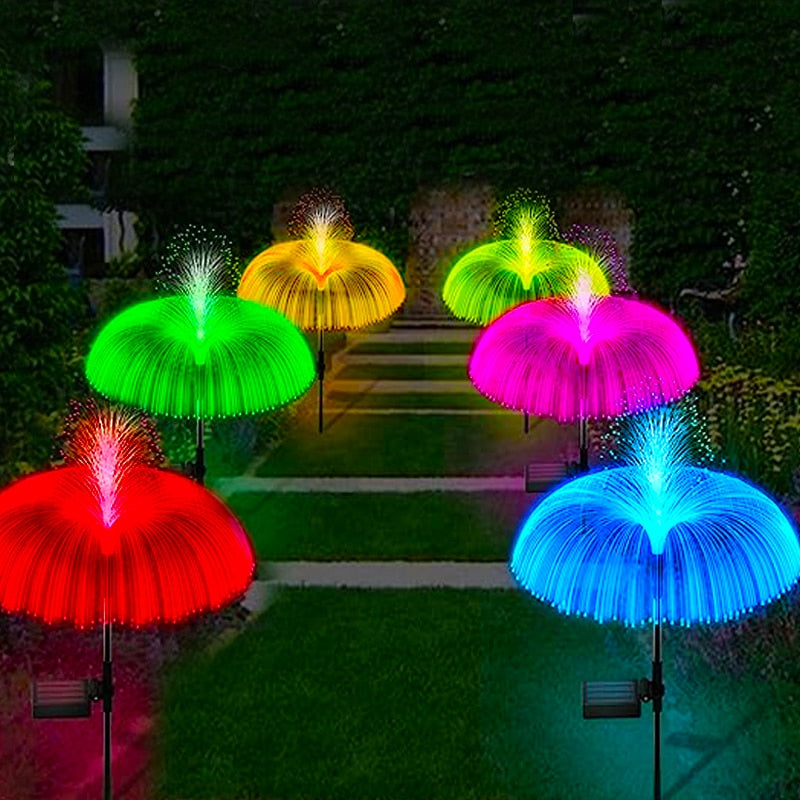 Outdoor Sunproof Windproof Snowproof LED Solar Jellyfish Flower Lamp