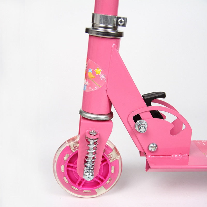 Boy's And Girl's Adjustable Flashing Pedal Scooter