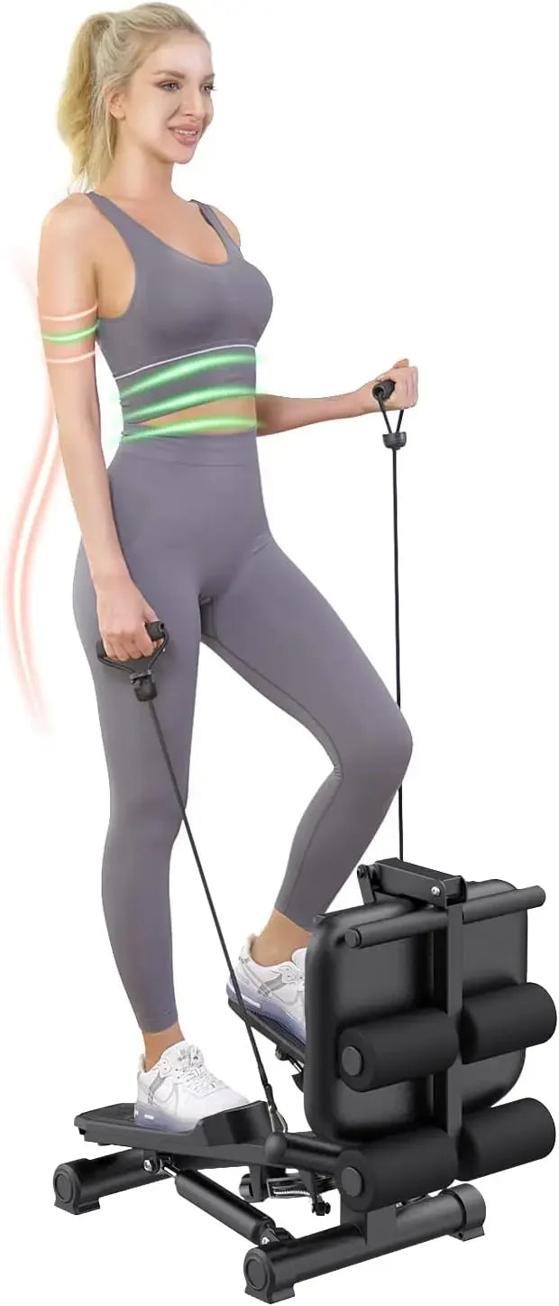 Home Exercise Steppers with Resistance Bands for Stomach Workout Adjustable Situp Machine for Cardio Fitness