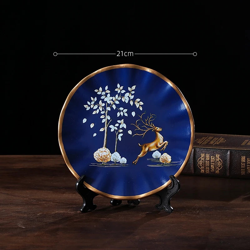 Nordic Luxury Ceramic Plate Set Decoration Art Ornaments for Home Wedding Gift Accessories