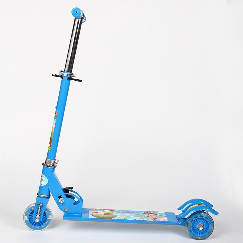 Boy's And Girl's Adjustable Flashing Pedal Scooter