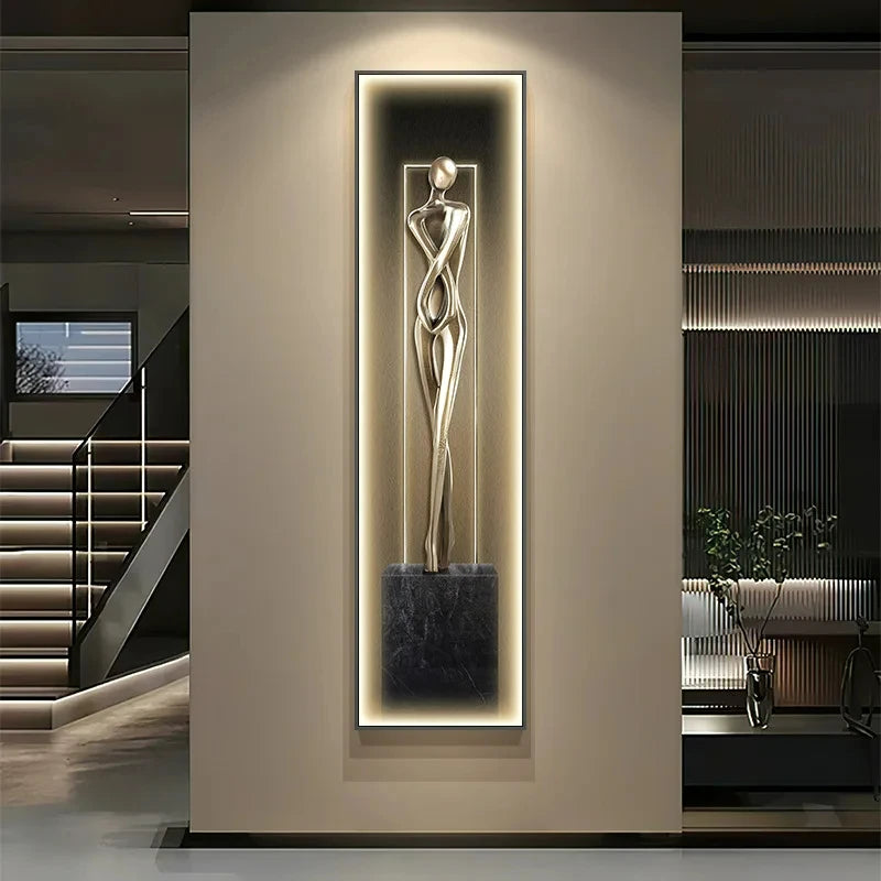 Modern Interior Abstract Figure Glow  Lamp Art Painting Wall Decor