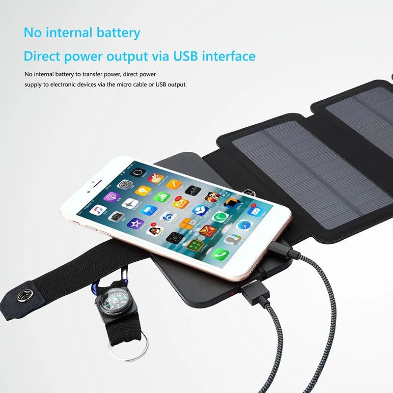 Outdoor Multifunctional Portable Solar Charging Panel 5V 1A USB Output Device Camping Tool High Power Output