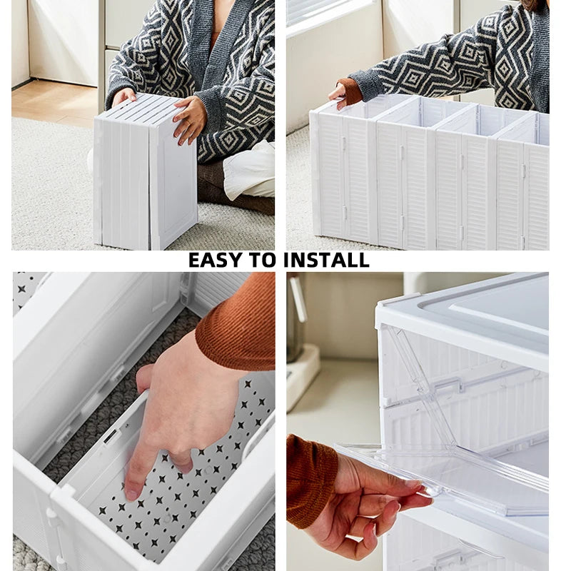 Foldable Transparent Stackable Shoe Organizer