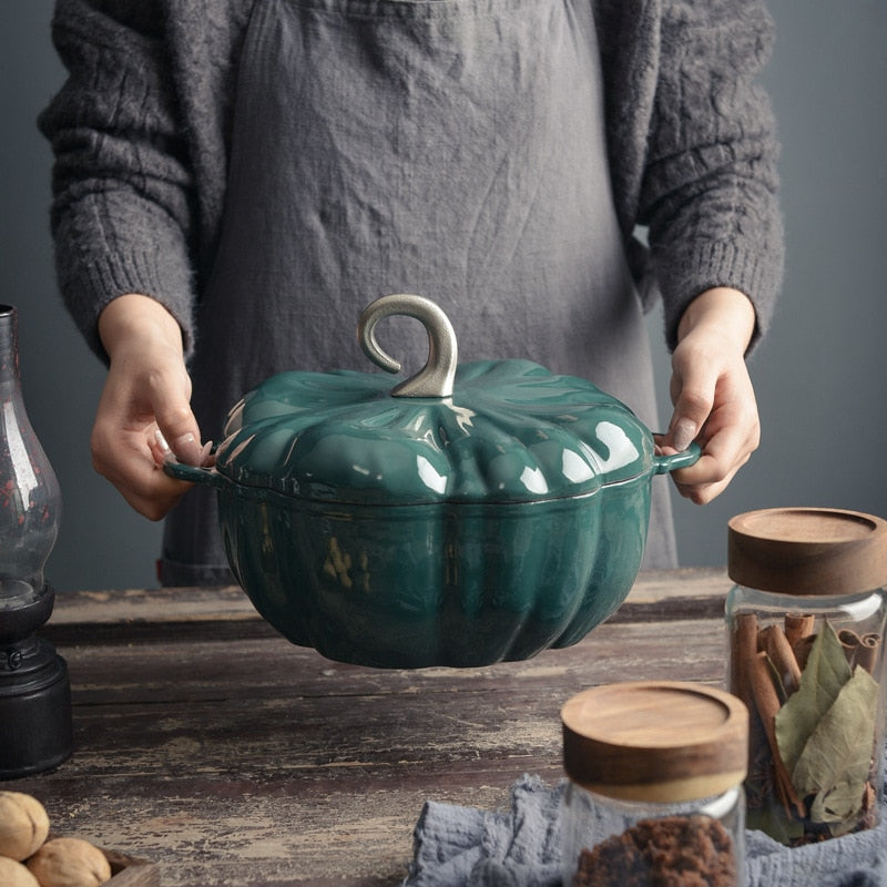 Pumpkin Enamel Nonstick Stew Pot For Cooking