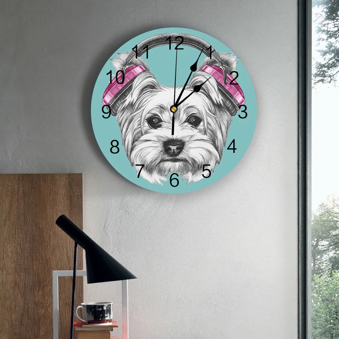 Animal Cartoon Digital Circular Singleface Decorative Wall Clock