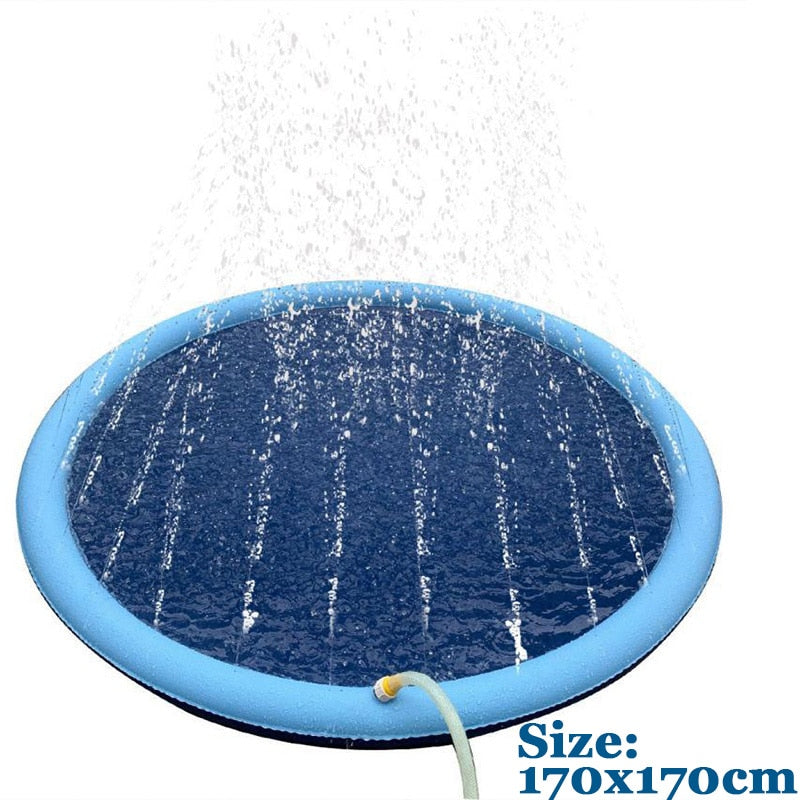 Foldable Pet Sprinkler Cooling  Pad Including Dog Bath Towel