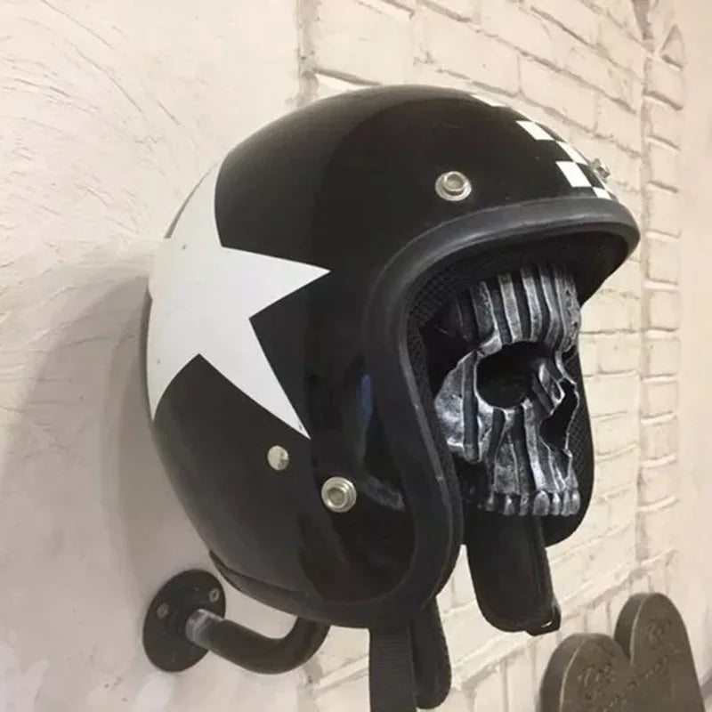 Motorcycle Wall Mounted Skull Helmet Holder