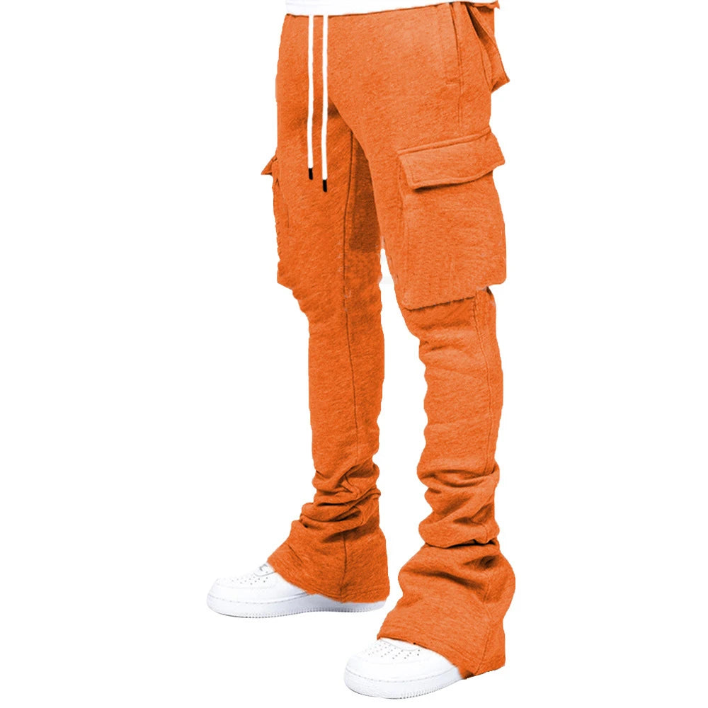 Men's Fleece Flare Cargo Stylish Pants