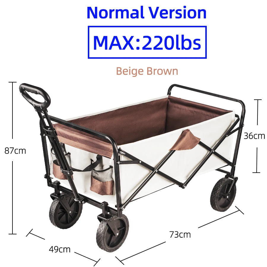 Heavy-Duty Collapsible Beach Wagon – Folding Utility Cart for Easy Transport