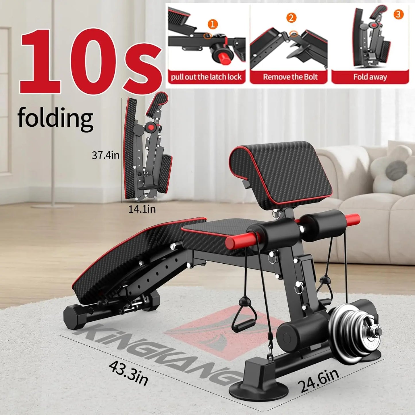 Adjustable Weight Utility Workout Bench Foldable Incline Decline for Home Gym Full Body Weight