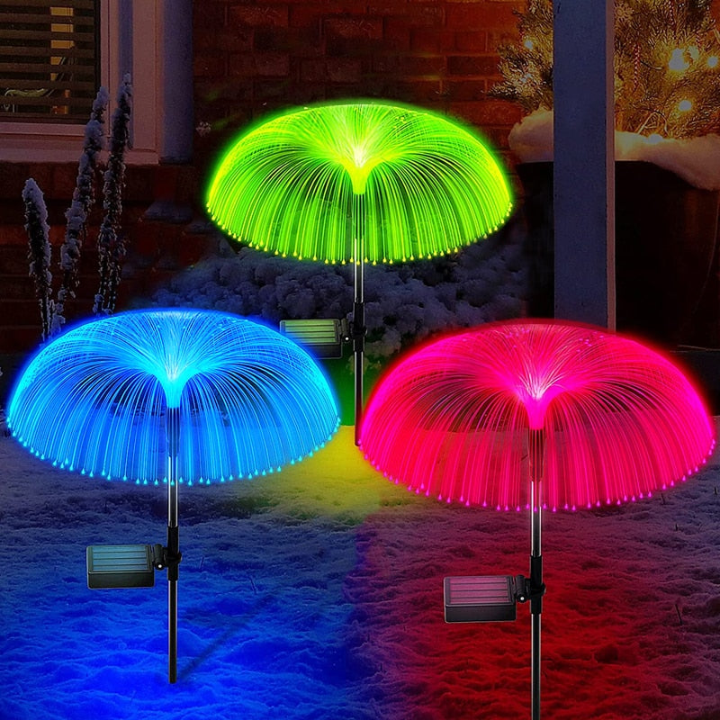 Outdoor Sunproof Windproof Snowproof LED Solar Jellyfish Flower Lamp