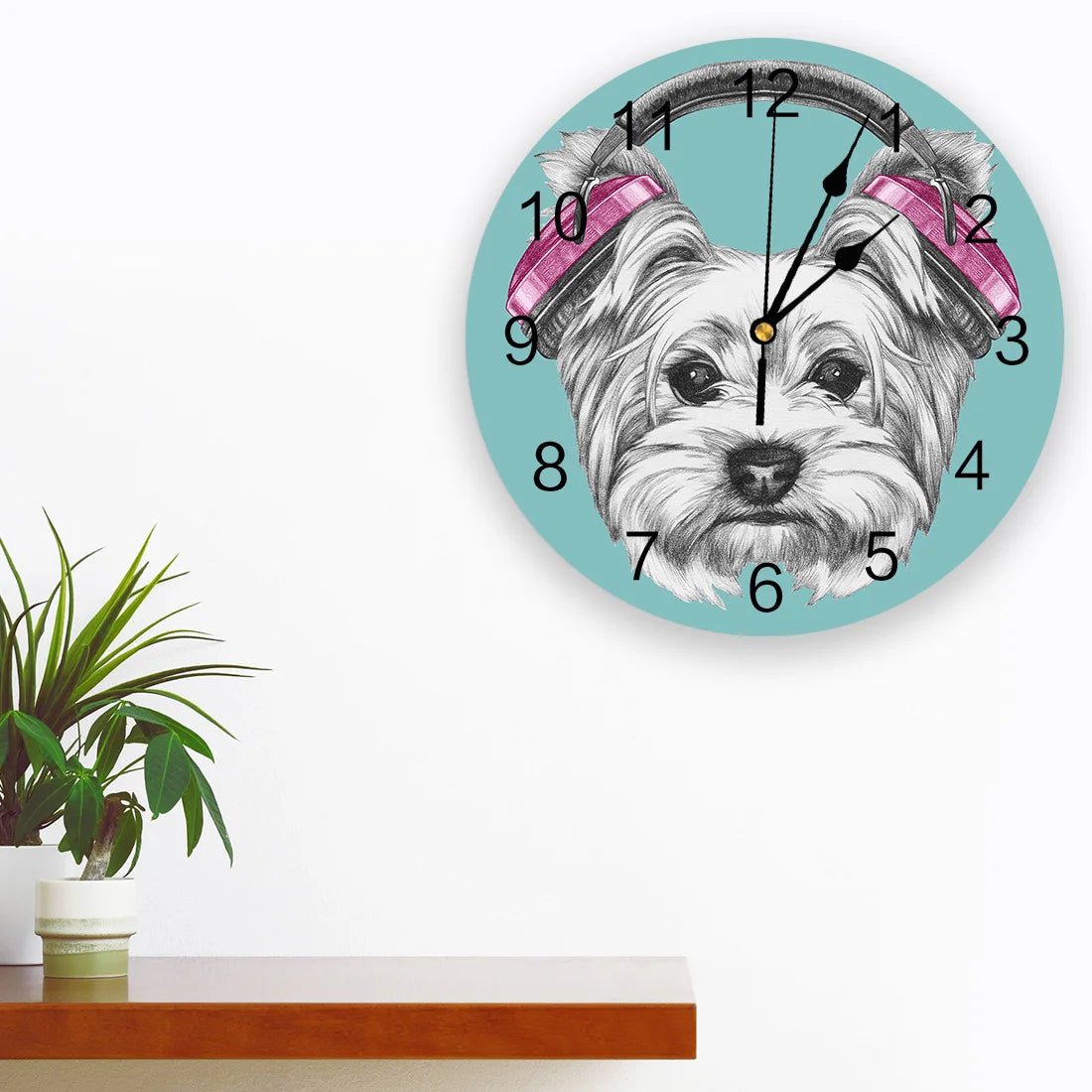 Animal Cartoon Digital Circular Singleface Decorative Wall Clock