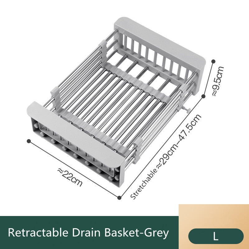 Stainless Steel Kitchen Sink Dish Drying Organizer Rack