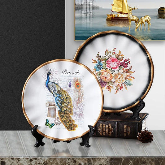 Nordic Luxury Ceramic Plate Set Decoration Art Ornaments for Home Wedding Gift Accessories