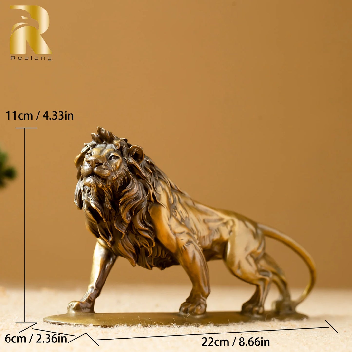 Bronze Lion Sculpture Exquisite Art Crafts For Home / Office Decor