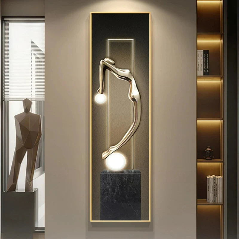 Modern Interior Abstract Figure Glow  Lamp Art Painting Wall Decor