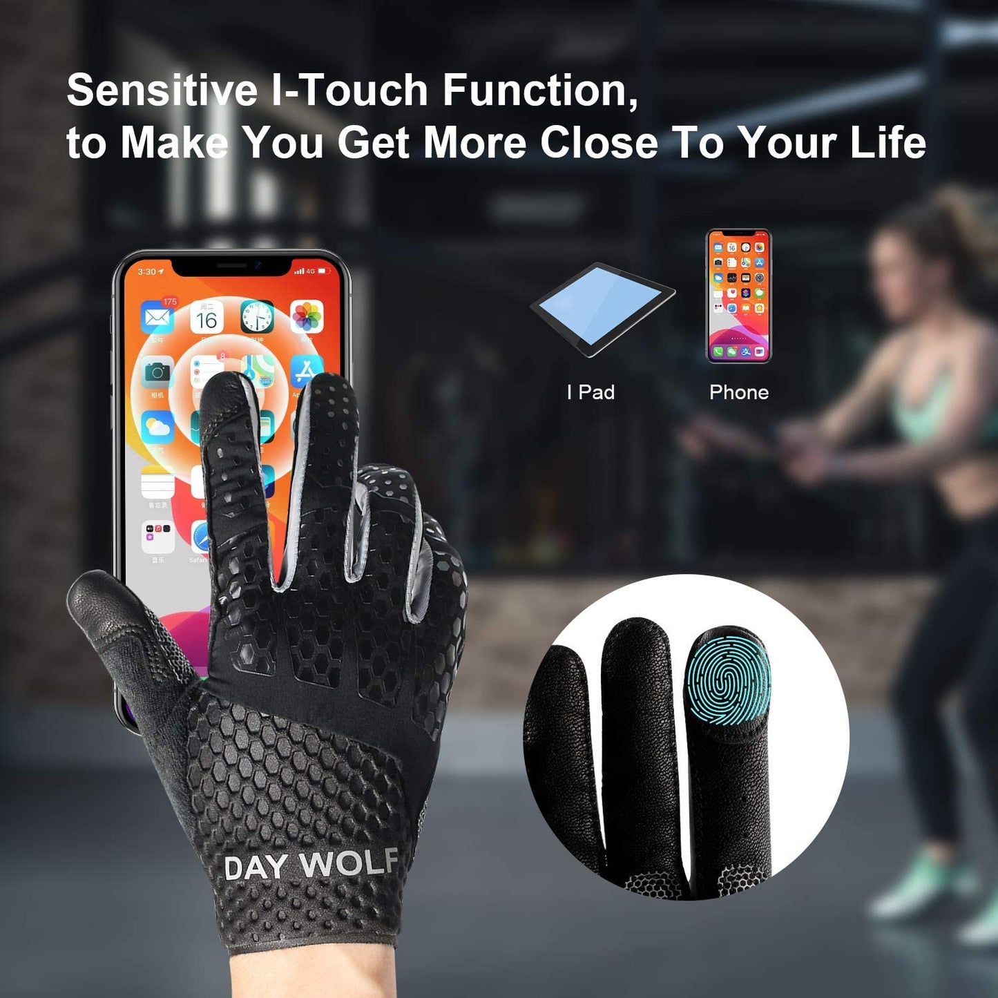 Men's & Women's Full Finger Cycling/Fitness Touch Functional Washable Gloves