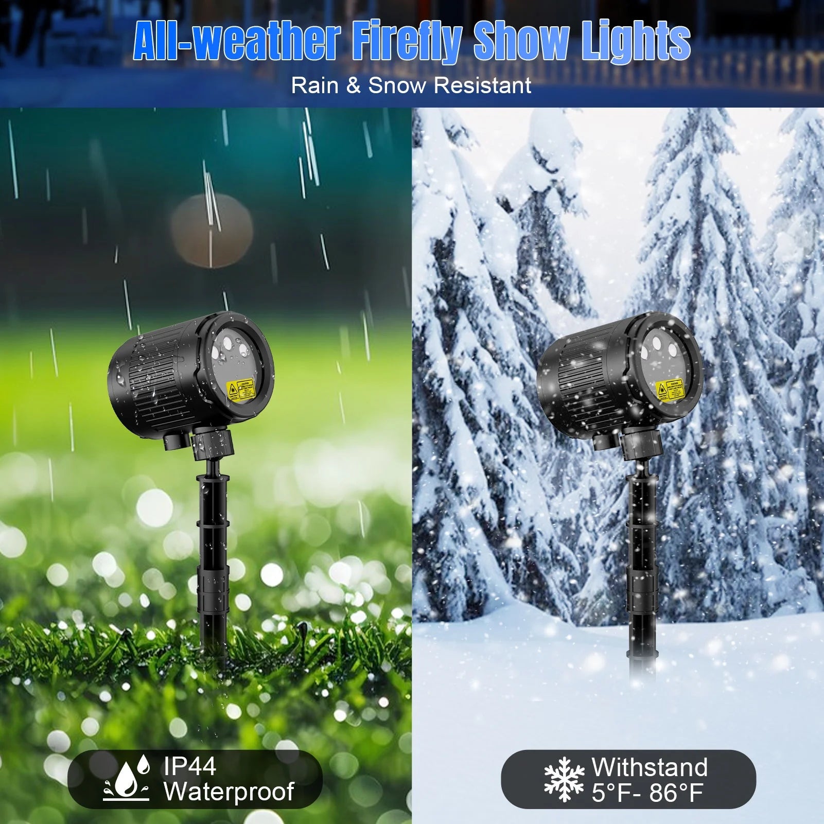 "Outdoor Laser Christmas Projector – RGB Firefly Lights with Remote, Waterproof for Holidays & Events"