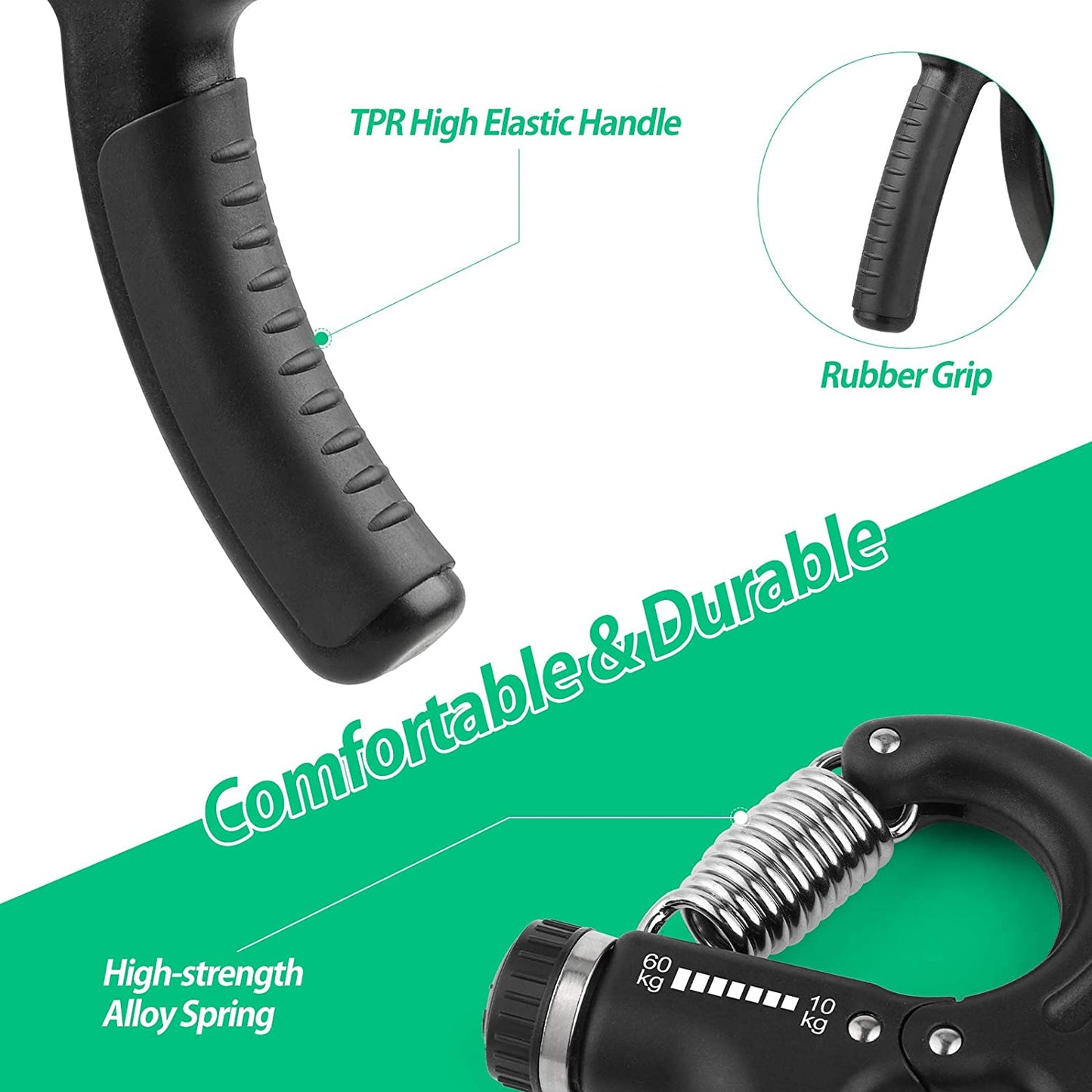 "Power Grip Pro: Adjustable Hand & Forearm Strengthener (22-132Lbs) for Athletes, Musicians & Rehab"