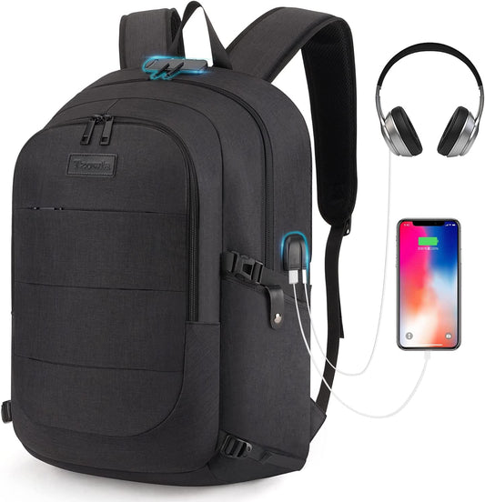 "Water-Resistant Anti-Theft Laptop Backpack – USB Charging, Lock, Fits 15.6” Laptops – Perfect for Work & Travel"