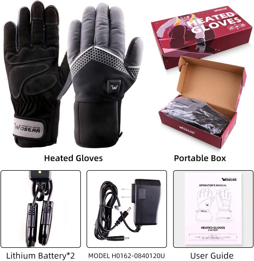 Unisex Waterproof Electric Heated Touchscreen Ski Gloves - 3 Heat Levels