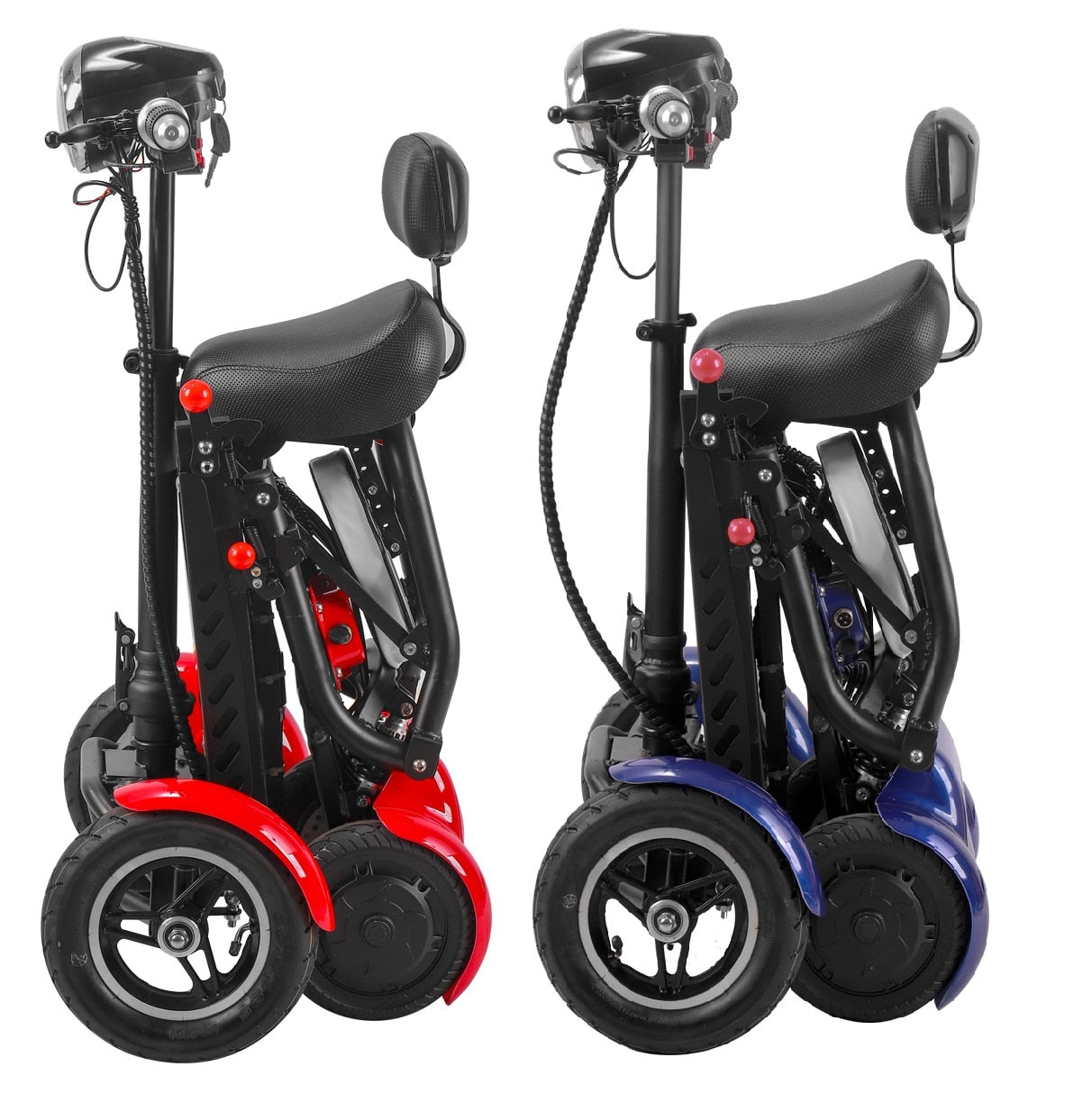 Unisex Foldable Four - Wheels Electric Scooter With Rear And Front Led Lights