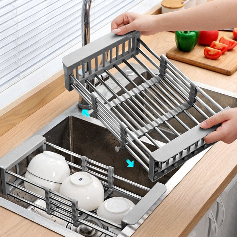 Stainless Steel Kitchen Sink Dish Drying Organizer Rack