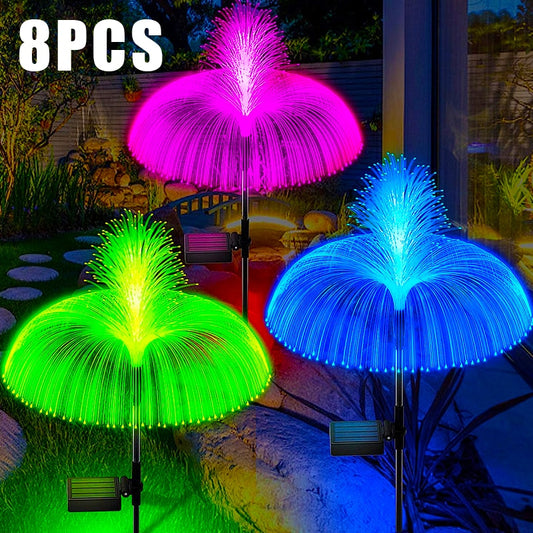 Outdoor Sunproof Windproof Snowproof LED Solar Jellyfish Flower Lamp